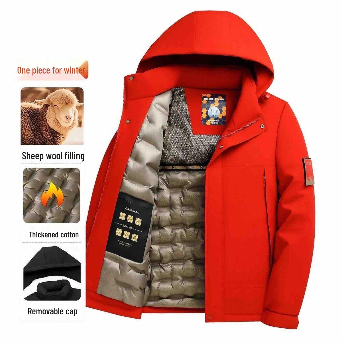 Woolen Padded Cotton Jacket with Detachable Hood – Warm Winter Outerwear for Men 170 (90-120 jin) червоний
Woolen Padded Cotton Jacket with Detachable Hood – Warm Winter Outerwear for Men 170 (90-120 jin) червоний