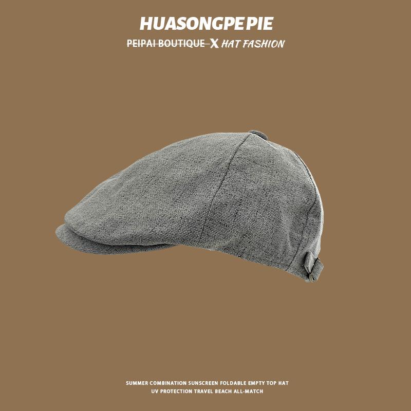 New spring and autumn versatile rear copper buckle solid color forward hat sunscreen wide brim cover face show small face
New spring and autumn versatile rear copper buckle solid color forward hat sunscreen wide brim cover face show small face