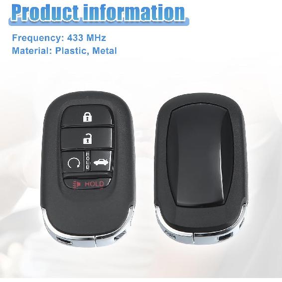 ACROPIX 433 MHz Keyless Entry Remote Key Fob Fit for Honda Accord 2022 for Honda Civic 2022-2023 KR5TP-4 - Pack of 1 Black
ACROPIX 433 MHz Keyless Entry Remote Key Fob Fit for Honda Accord 2022 for Honda Civic 2022-2023 KR5TP-4 - Pack of 1 Black