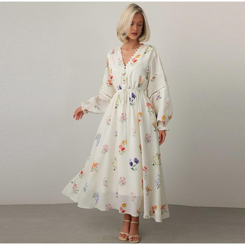 Printed Long-sleeved Long Skirt Spring New Casual Style Single-breasted Waist Long Skirt Ladies Long Skirt Vacation Style L
Printed Long-sleeved Long Skirt Spring New Casual Style Single-breasted Waist Long Skirt Ladies Long Skirt Vacation Style L