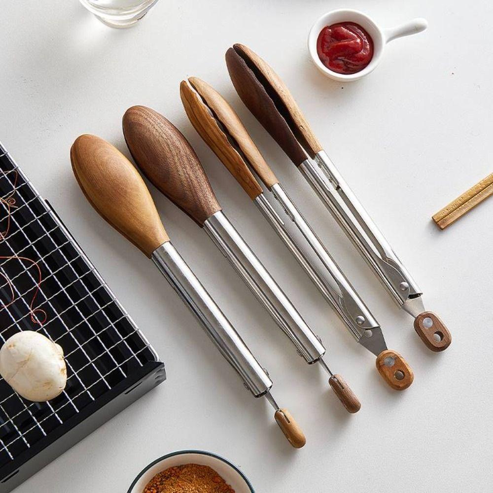 Steel Handle Barbecue Wooden Heat Resistant Food Clip Serving Clamp BBQ Gripper Grill Tongs walnut
Steel Handle Barbecue Wooden Heat Resistant Food Clip Serving Clamp BBQ Gripper Grill Tongs walnut