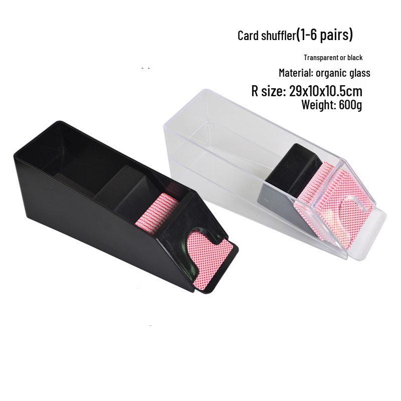 Transparent or Black Poker & Blackjack Card Shoe Dispenser for 1-6 Decks
Transparent or Black Poker & Blackjack Card Shoe Dispenser for 1-6 Decks
