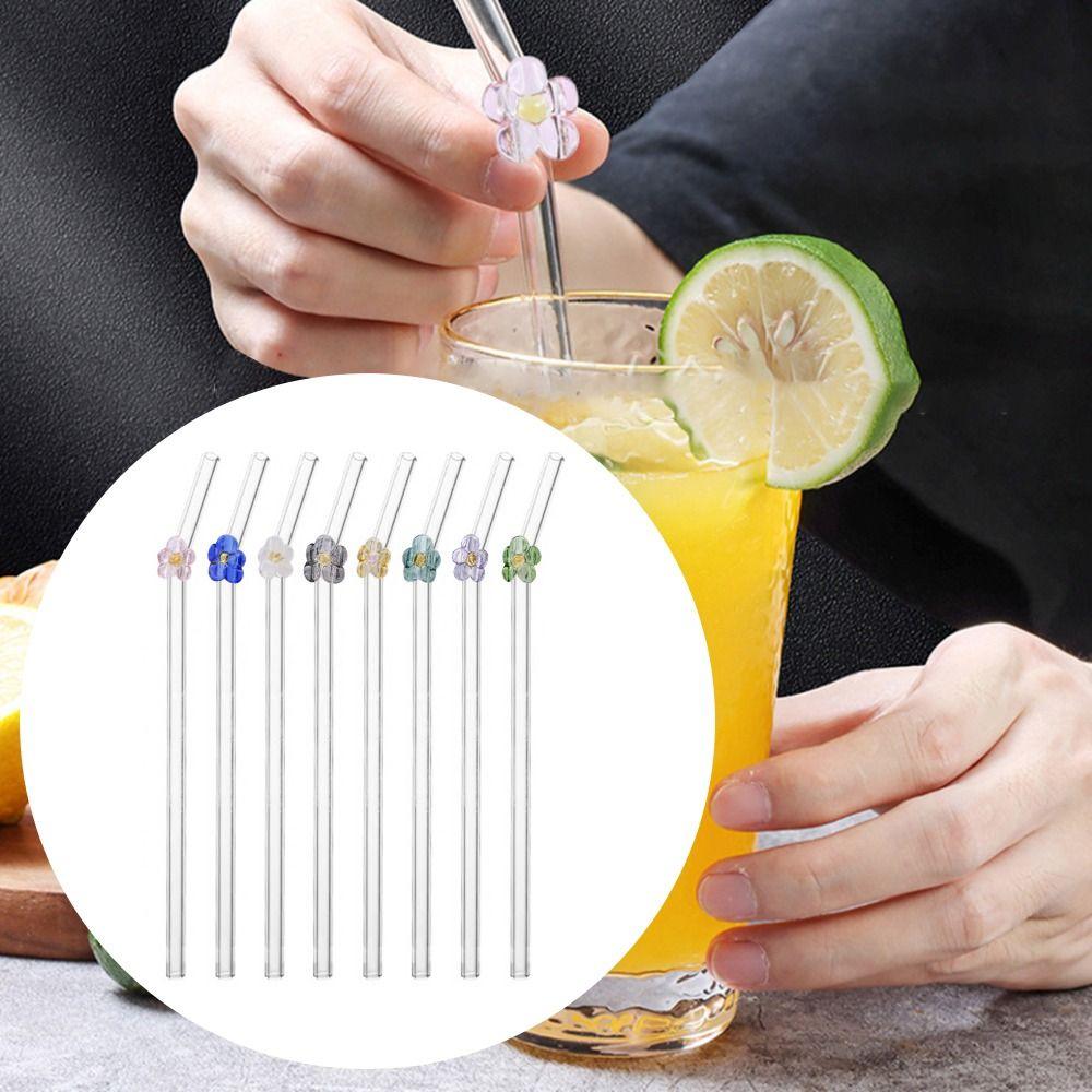 Transparent Flower Glass Straws Glass Drinking Straw Juice Drink Blender Stick for Bar Accessories
Transparent Flower Glass Straws Glass Drinking Straw Juice Drink Blender Stick for Bar Accessories