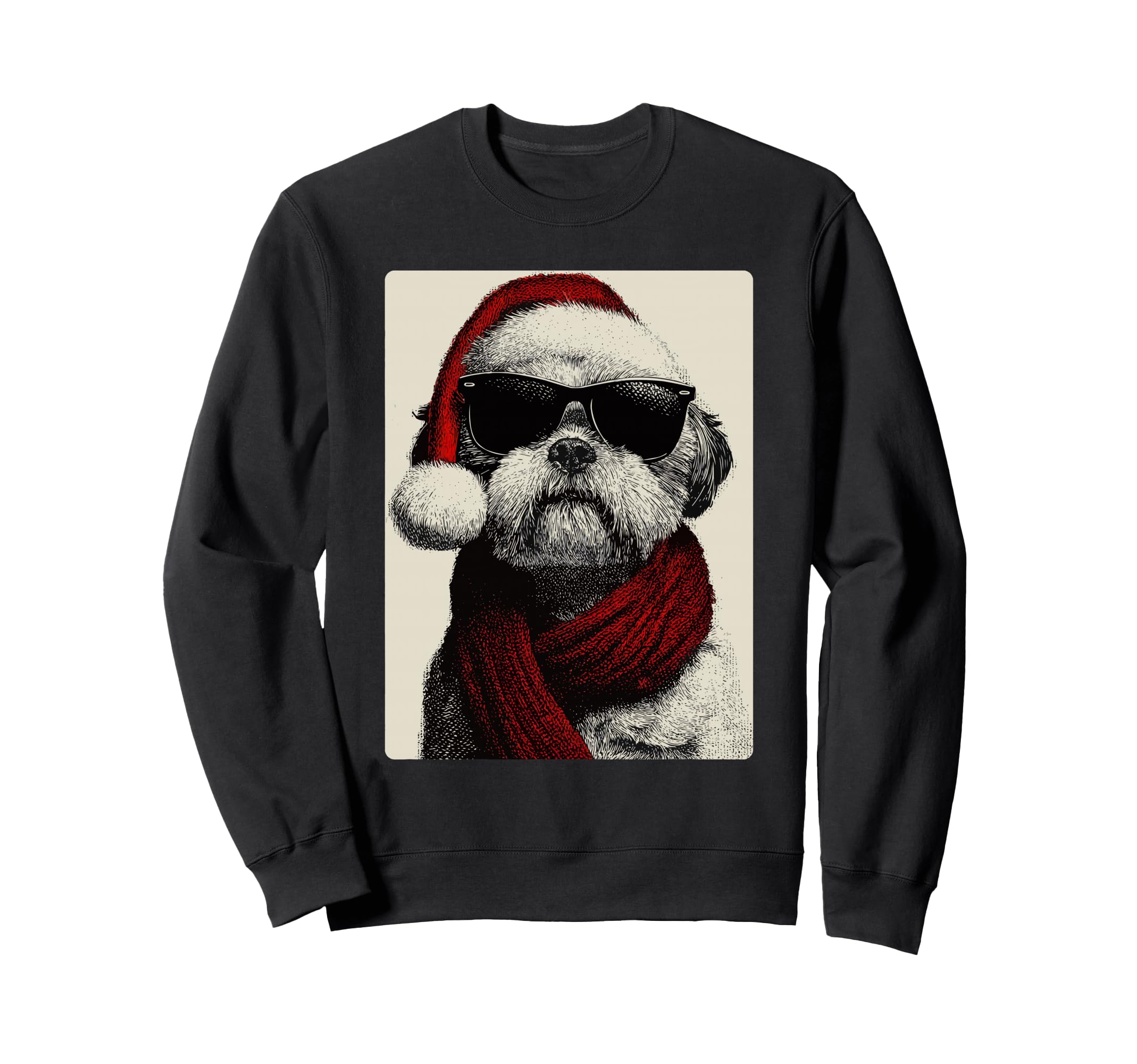 Christmas Maltese Santa Hat with Sunglasses, Funny Winter Dog Sweatshirt
Christmas Maltese Santa Hat with Sunglasses, Funny Winter Dog Sweatshirt
