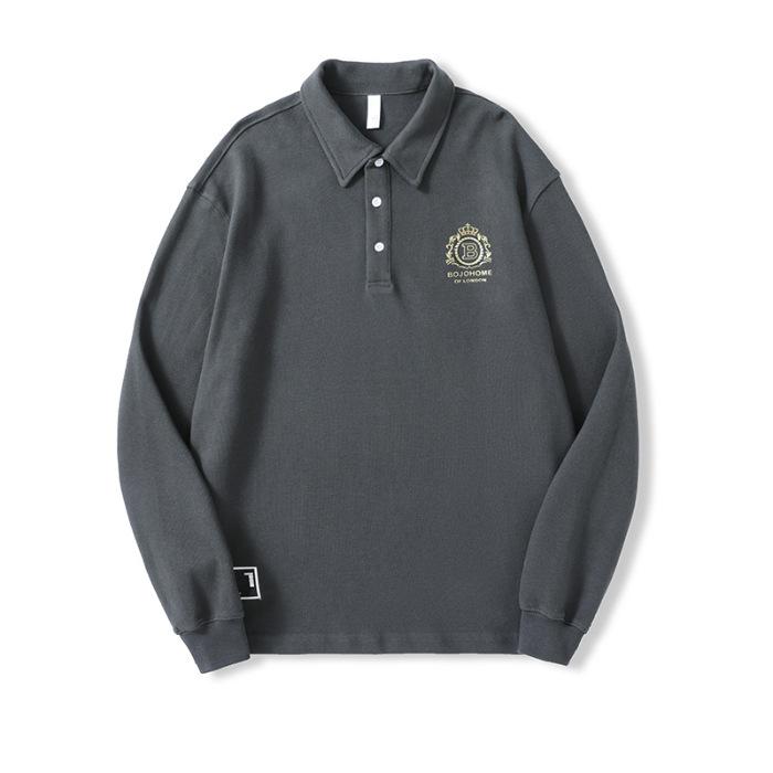 Осенняя футболка из плотного хлопка, мужская футболка поло с длинными рукавами, свободная, большого размера, с лацканами, лидирует в тренде свитеров 4XL темно-серого
Осенняя футболка из плотного хлопка, мужская футболка поло с длинными рукавами, свободная, большого размера, с лацканами, лидирует в тренде свитеров 4XL темно-серого