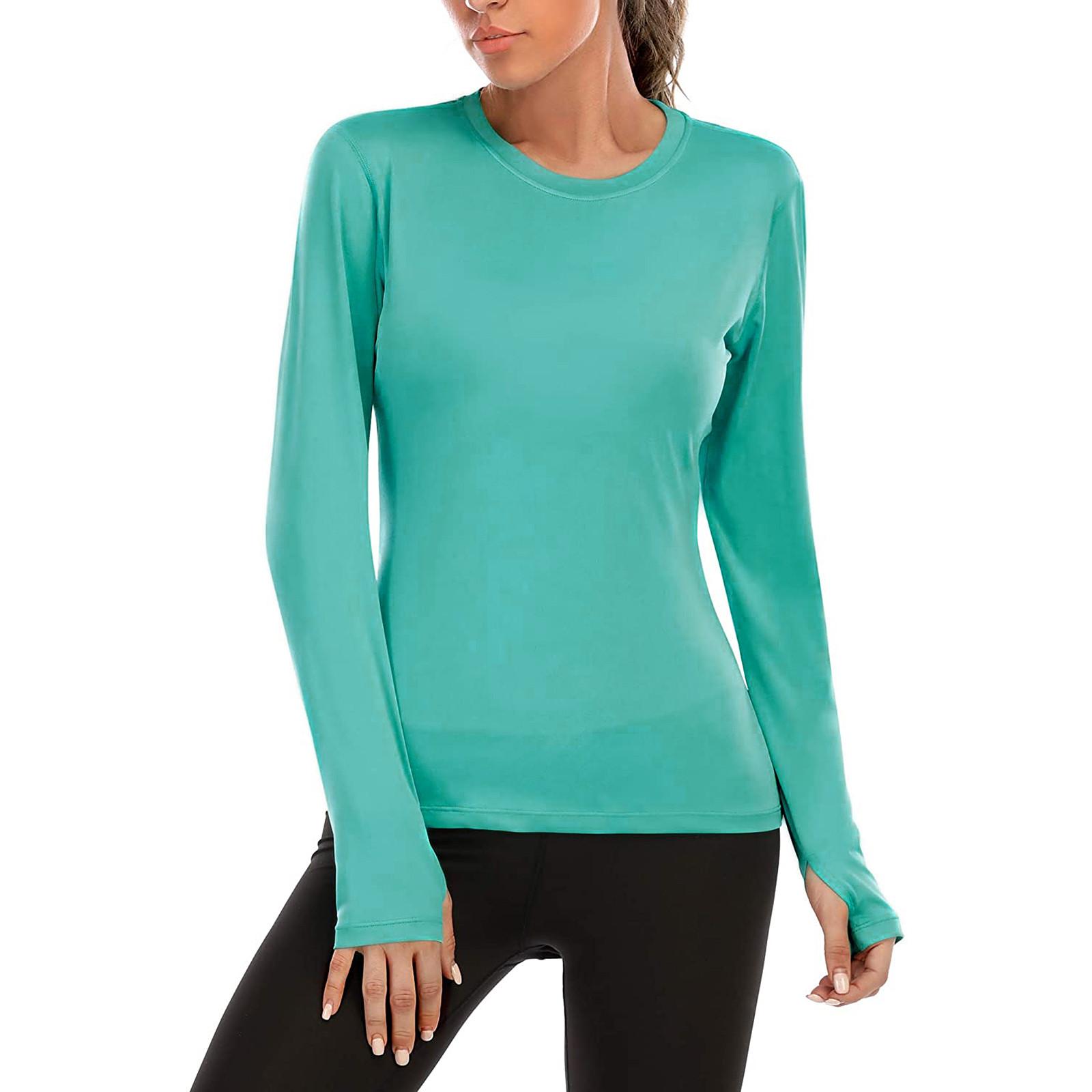 Женская облегающая однотонная солнцезащитная футболка с длинным рукавом для фитнеса S синий
Женская облегающая однотонная солнцезащитная футболка с длинным рукавом для фитнеса S синий