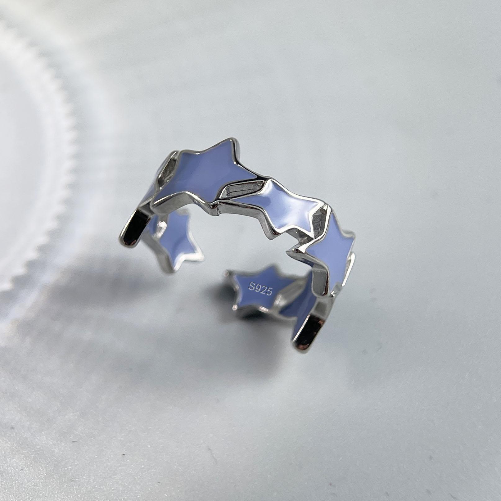 925 Sterling Silver Rings for Women Couple Minimalist Handmade Simple Blue Star Ring Fine Jewelry Gift Prevent Allergy resizable
925 Sterling Silver Rings for Women Couple Minimalist Handmade Simple Blue Star Ring Fine Jewelry Gift Prevent Allergy resizable