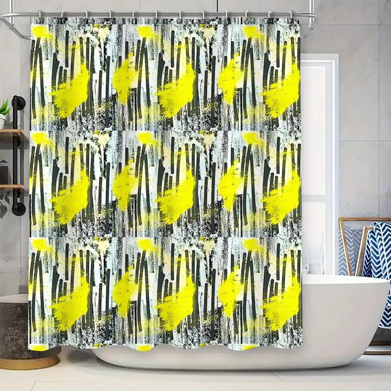 Modern Abstract Shower Curtain Artistic Black Yellow Splash Waterproof Bathroom Decor Set Vintage Textured Fabric Backdrop W60H190(CM)-1 Pcs
Modern Abstract Shower Curtain Artistic Black Yellow Splash Waterproof Bathroom Decor Set Vintage Textured Fabric Backdrop W60H190(CM)-1 Pcs