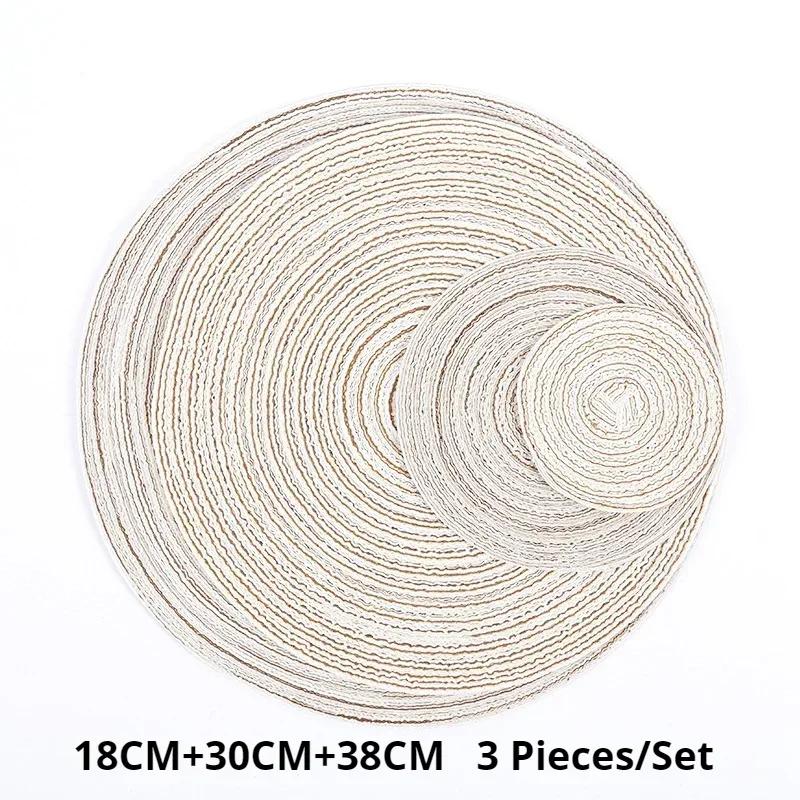 3 PCS Ramie Handmade Dining Plate Mat Simple Circular Cotton Yarn Western Dining Plate Dining Table Anti Slip Mat A Set Of Three
3 PCS Ramie Handmade Dining Plate Mat Simple Circular Cotton Yarn Western Dining Plate Dining Table Anti Slip Mat A Set Of Three