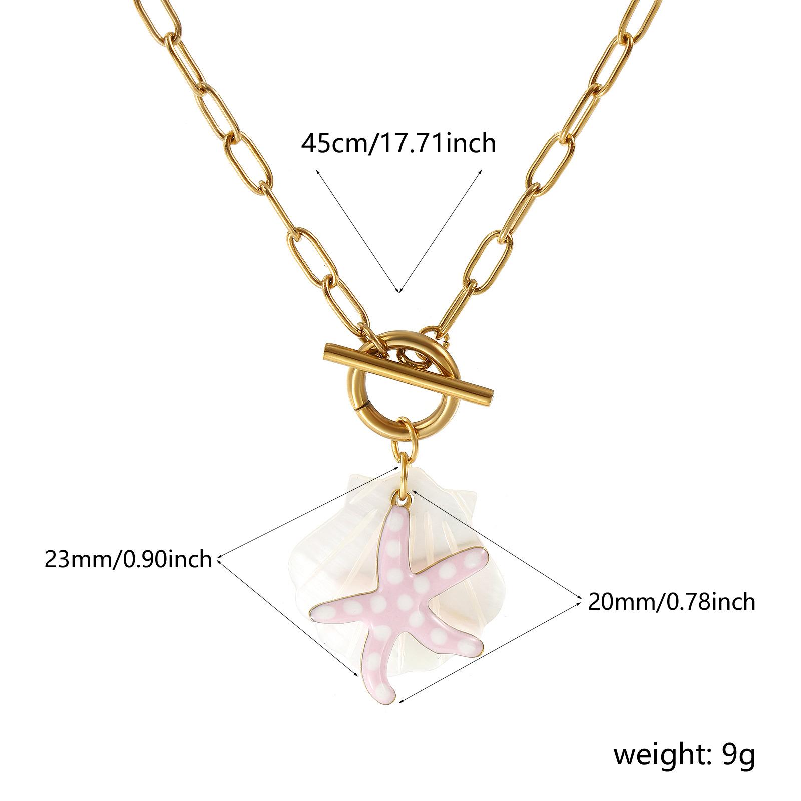304 Stainless Steel & Shell Necklace 18K Gold Plated Paperclip Link Chain Star Fish Pendant Charm 45cm For Women Ocean Jewelry светло-розовый
304 Stainless Steel & Shell Necklace 18K Gold Plated Paperclip Link Chain Star Fish Pendant Charm 45cm For Women Ocean Jewelry светло-розовый