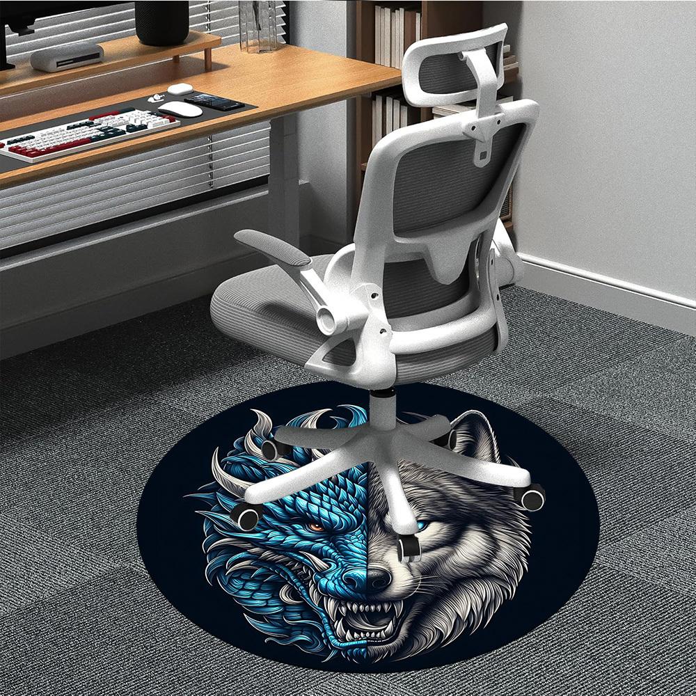 1pc Wolf Dragon Face Chair Carpet for Office, Round Non Slip Durable Large Size Office Carpet, Suitable for Office 80cm
1pc Wolf Dragon Face Chair Carpet for Office, Round Non Slip Durable Large Size Office Carpet, Suitable for Office 80cm
