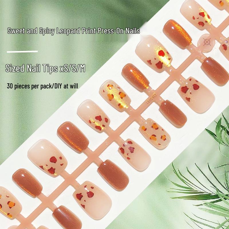 Maillard Gold Glitter Leopard Print Nails - Short Wearable Detachable Tips for Autumn/Winter, 30-Piece Set
Maillard Gold Glitter Leopard Print Nails - Short Wearable Detachable Tips for Autumn/Winter, 30-Piece Set