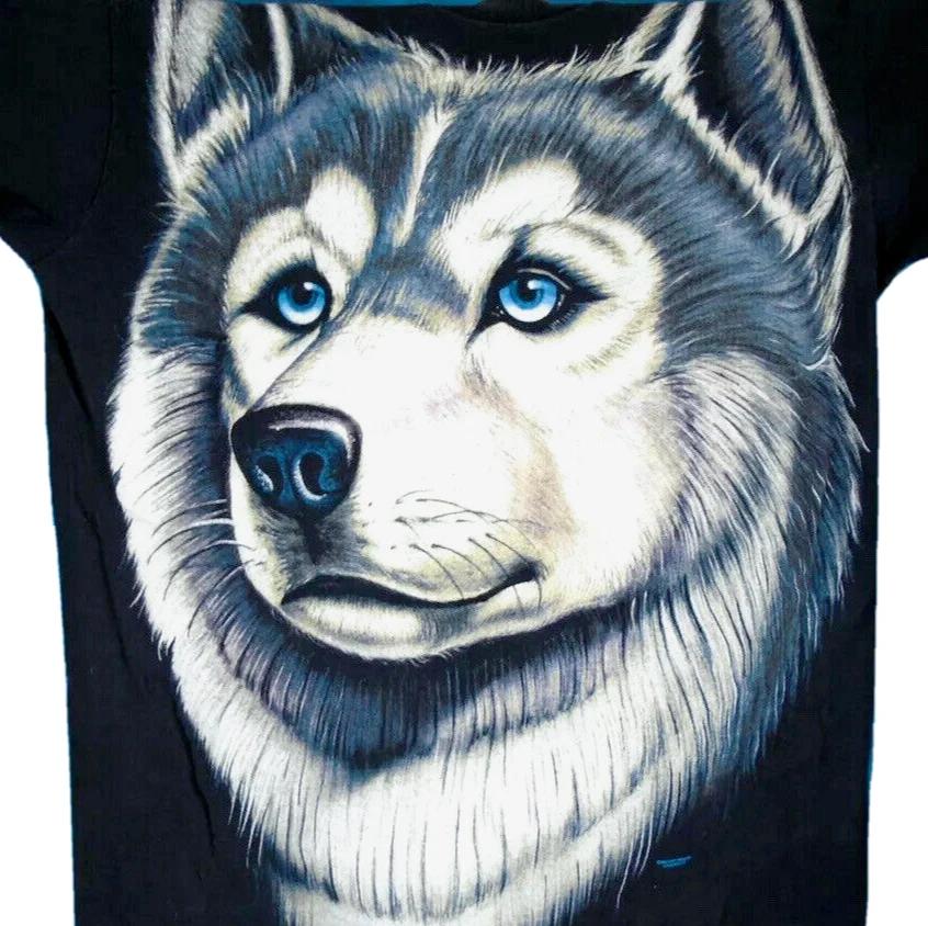 vintage 90s WOLF FACE T-Shirt LARGE/XL cartoon dog husky single stitch nature S
vintage 90s WOLF FACE T-Shirt LARGE/XL cartoon dog husky single stitch nature S