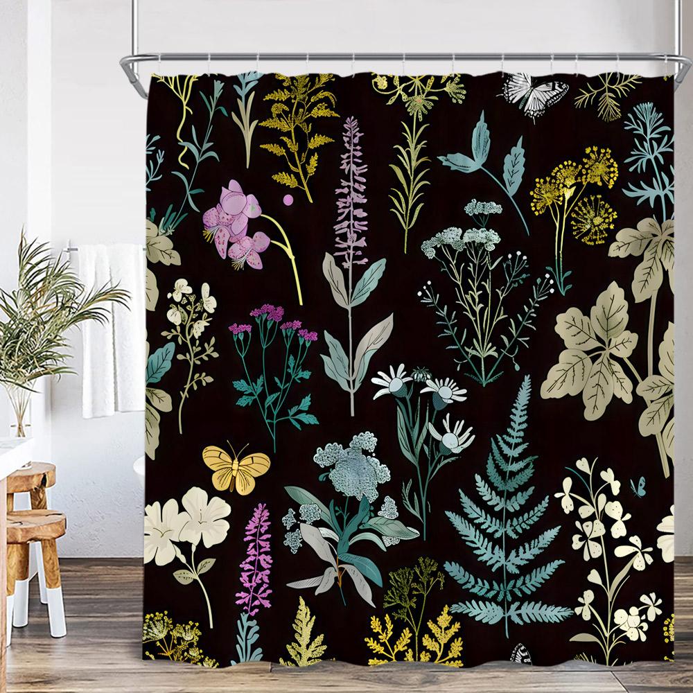 Watercolor Floral Shower Curtain Daisy Herb Plant Flower Botanical Bathroom Decor Modern Dark Polyester Bath Curtain With Hooks W60H190(CM)-1 Pcs
Watercolor Floral Shower Curtain Daisy Herb Plant Flower Botanical Bathroom Decor Modern Dark Polyester Bath Curtain With Hooks W60H190(CM)-1 Pcs