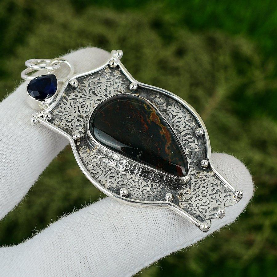 925 Silver March Bloodstone Stone Tanzanite Quartz Bezel Mother Pendant Jewelry
925 Silver March Bloodstone Stone Tanzanite Quartz Bezel Mother Pendant Jewelry