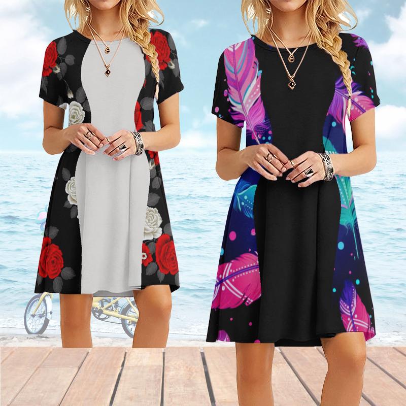 Узор Принт Летнее платье с коротким рукавом Модное платье с о-образным вырезом Женское повседневное платье большого размера с мягким принтом XS-6XL
Узор Принт Летнее платье с коротким рукавом Модное платье с о-образным вырезом Женское повседневное платье большого размера с мягким принтом XS-6XL