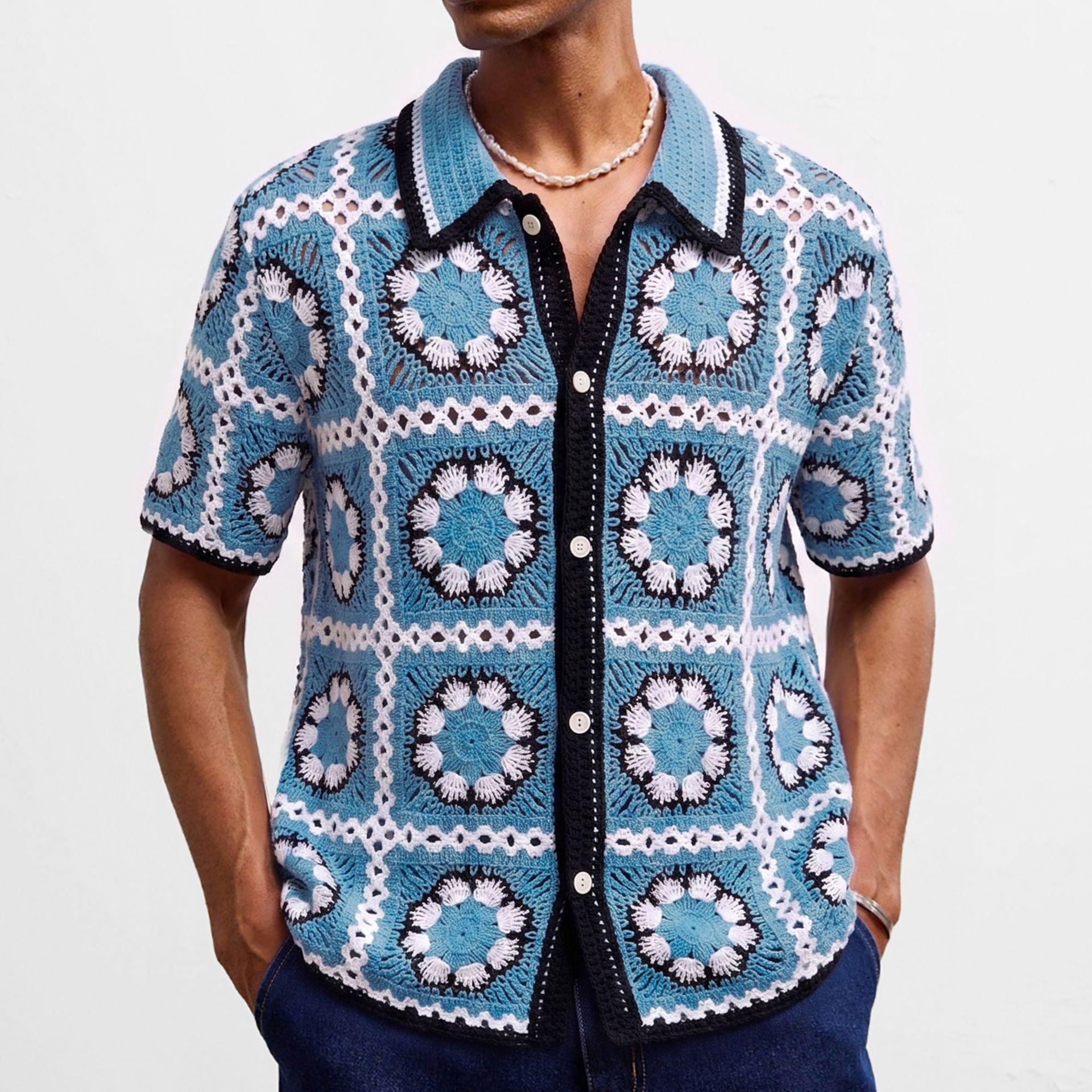 Casual Button Down Shirt for Men Vintage Knitted Golf Beach Collared Shirts Tops Crochet Hollow Out Summer Vacation Top Men s Knit Short Sleeve Shirt 3XL
Casual Button Down Shirt for Men Vintage Knitted Golf Beach Collared Shirts Tops Crochet Hollow Out Summer Vacation Top Men s Knit Short Sleeve Shirt 3XL
