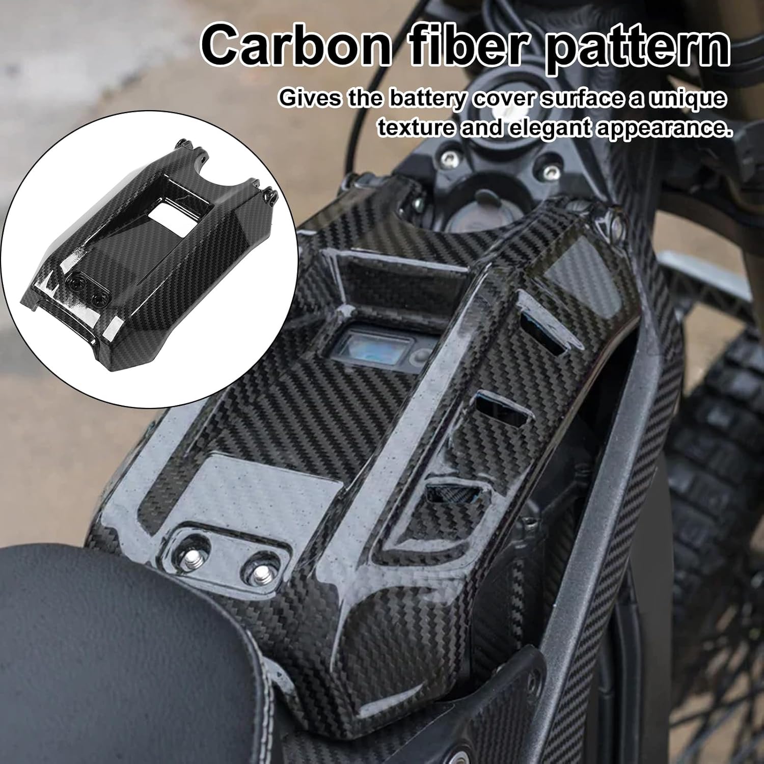 Electric Dirt Bike Battery Cover, Carbon Fiber Pattern Protector Lid for SUR RON Light Bee X Easy Installation Durable Weather Stylish Look
Electric Dirt Bike Battery Cover, Carbon Fiber Pattern Protector Lid for SUR RON Light Bee X Easy Installation Durable Weather Stylish Look