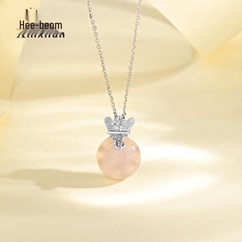 S925 Sterling Silver Lucky Bag Necklace for Women: Pink Crystal & Rose Quartz Design Platinum - Pink Crystal
S925 Sterling Silver Lucky Bag Necklace for Women: Pink Crystal & Rose Quartz Design Platinum - Pink Crystal