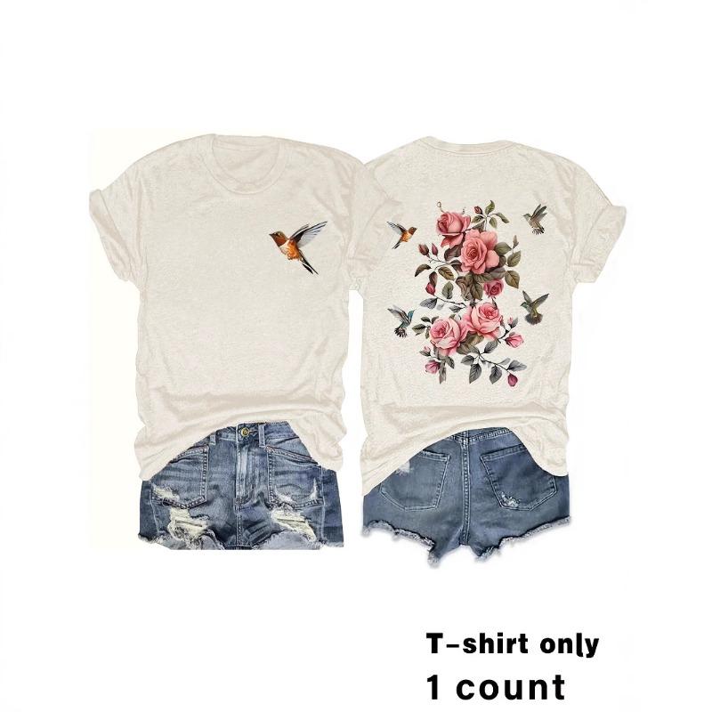 Women s Summer New Temperament T-shirt Flowers and Birds Printed Short-sleeved T-shirt XXL фіолетовий/червоний
Women s Summer New Temperament T-shirt Flowers and Birds Printed Short-sleeved T-shirt XXL фіолетовий/червоний