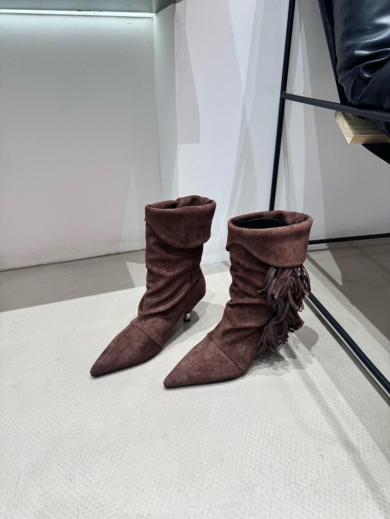 2025 autumn and winter new pointed retro western mid boots kitten and suede fringed boots matte versatile stacking boots 39
2025 autumn and winter new pointed retro western mid boots kitten and suede fringed boots matte versatile stacking boots 39