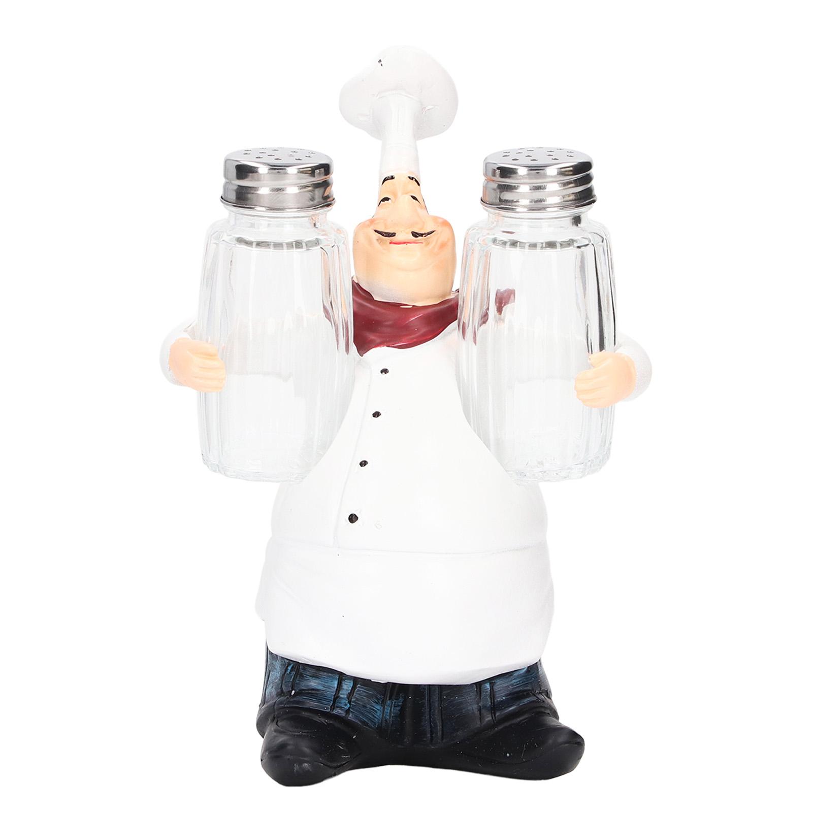 Набор солонок в виде статуэтки шеф-повара, очаровательная статуэтка с яркими деталями, баночки для специй из смолы для домашнего ресторана