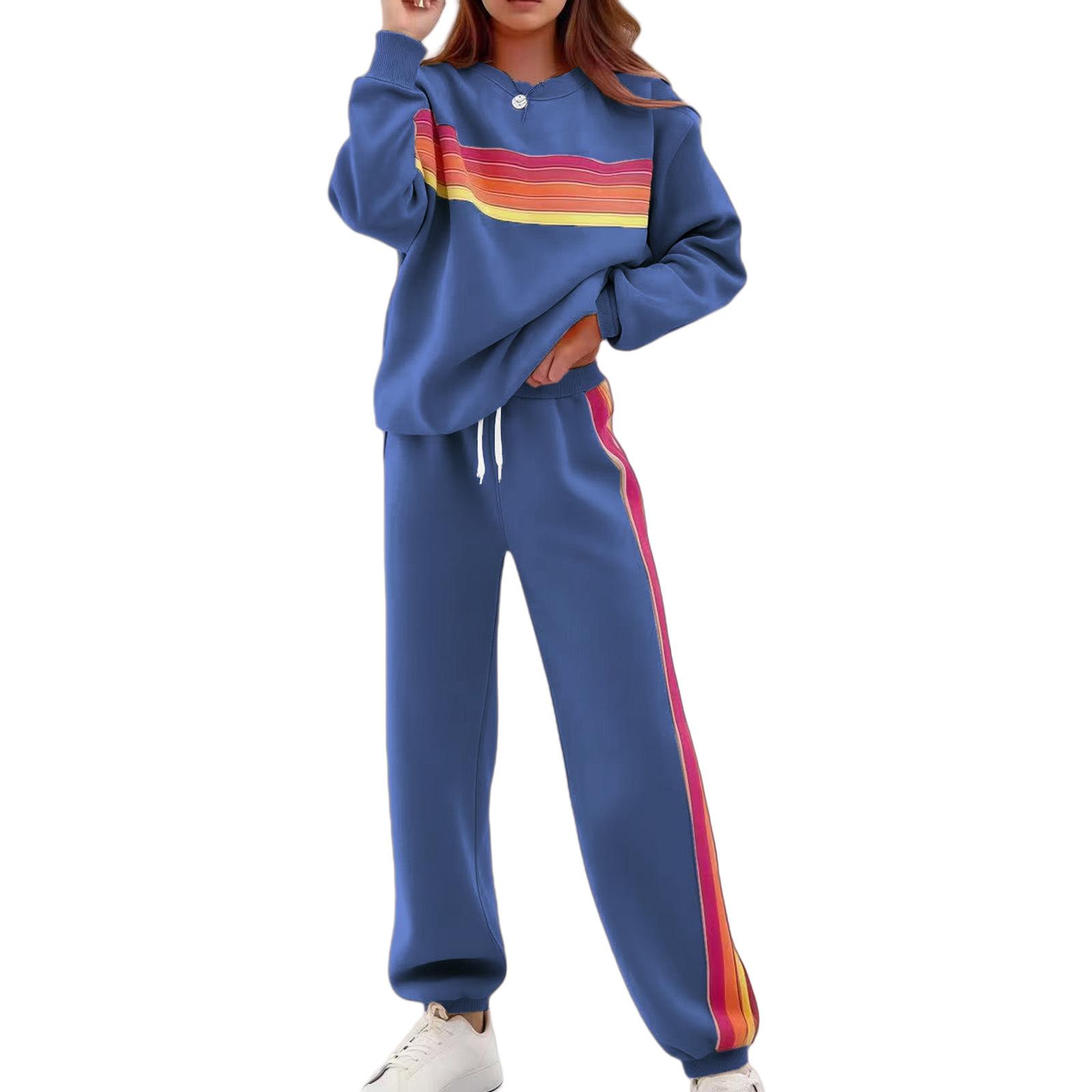 Fashionable Women s Round-Neck Loose Color-Striped Elastic Waist Sweatpants Set XL синій
Fashionable Women s Round-Neck Loose Color-Striped Elastic Waist Sweatpants Set XL синій