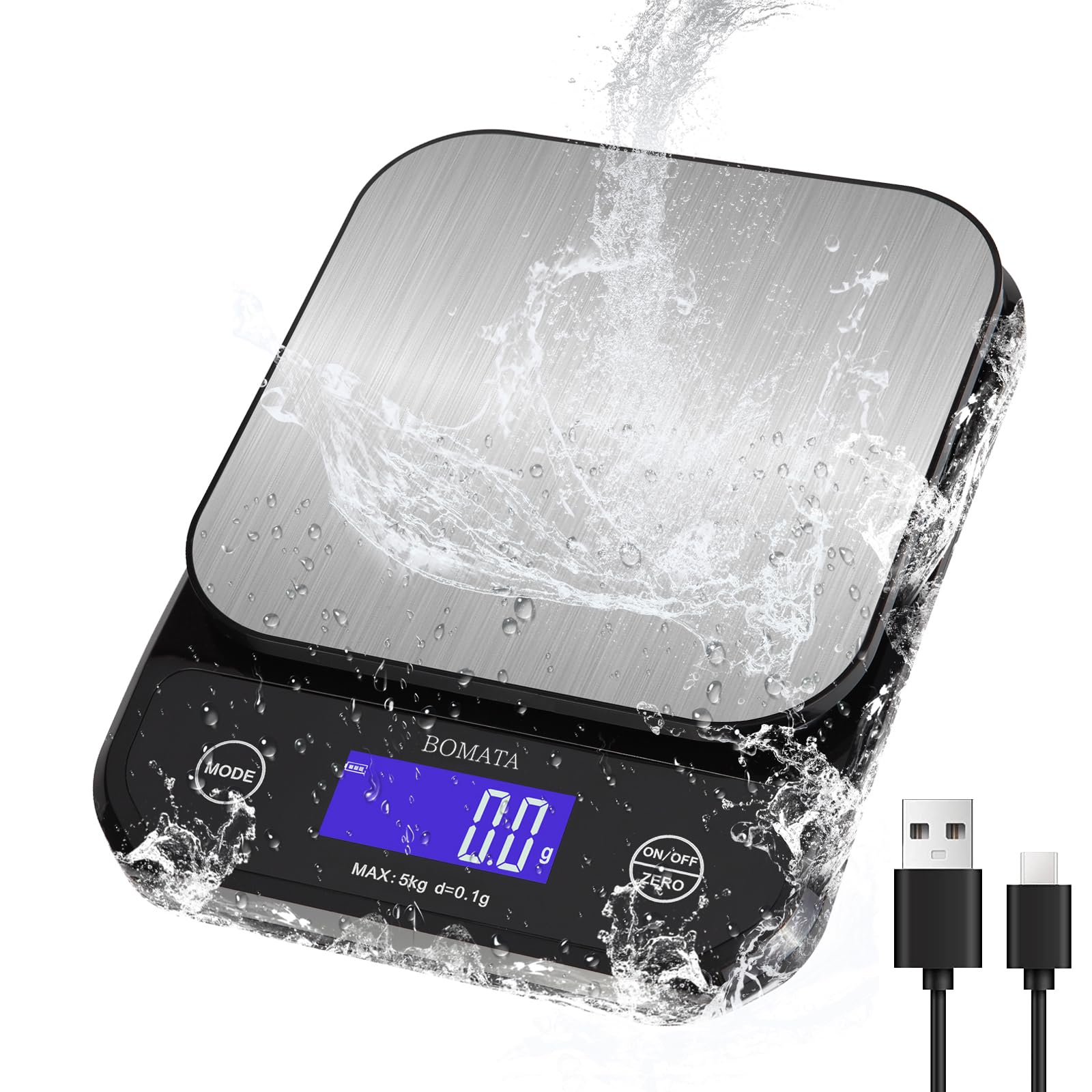 BOMATA Kitchen Rechargeable Dry Dual Power Full Viewing Touch Sensor Stainless Steel Measuring Digital Measurement Small B608 Scale, Waterproof, IP65,
BOMATA Kitchen Rechargeable Dry Dual Power Full Viewing Touch Sensor Stainless Steel Measuring Digital Measurement Small B608 Scale, Waterproof, IP65,