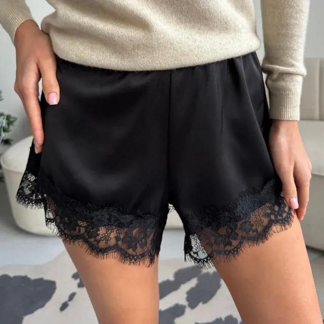 Summer Satin Lace-Trim High-Waisted Casual Shorts Medium
Summer Satin Lace-Trim High-Waisted Casual Shorts Medium