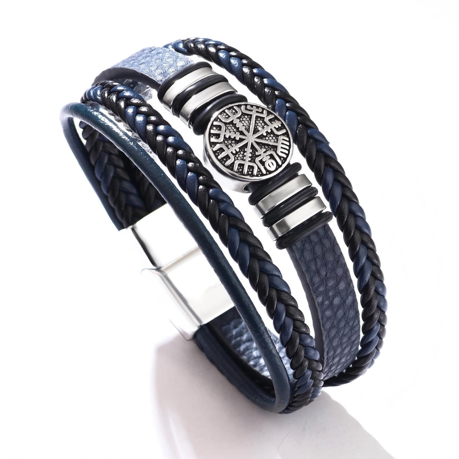 Men s Leather Bracelet Stainless Steel Compass Magnetic Tail Buckle Multilayer Leather Bracelet Viking Compass Leather Bracelet
Men s Leather Bracelet Stainless Steel Compass Magnetic Tail Buckle Multilayer Leather Bracelet Viking Compass Leather Bracelet