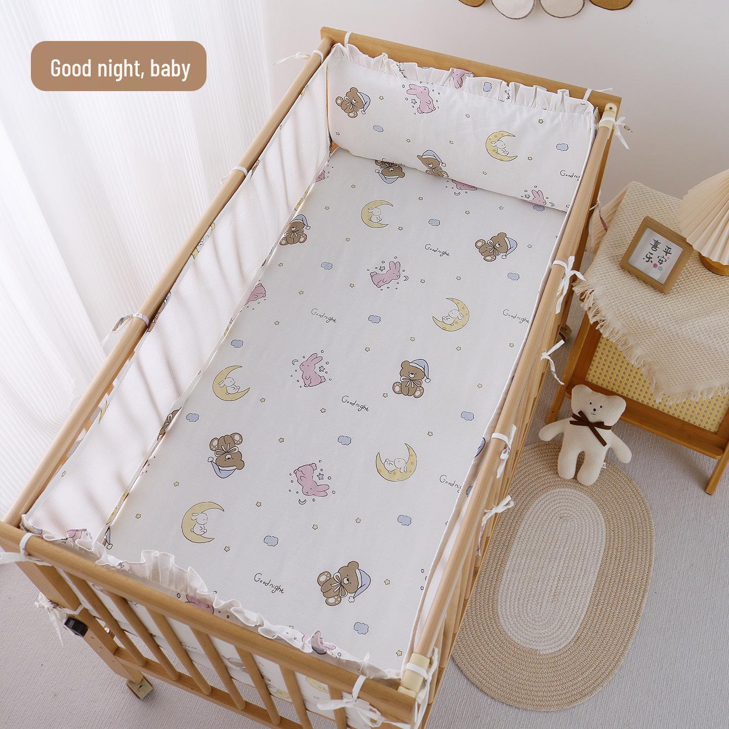 Classic Breathable Crib Bumper & Canopy Set for Newborns - Anti-Collision Baby Bedding 120x60 Five-Piece Set
Classic Breathable Crib Bumper & Canopy Set for Newborns - Anti-Collision Baby Bedding 120x60 Five-Piece Set