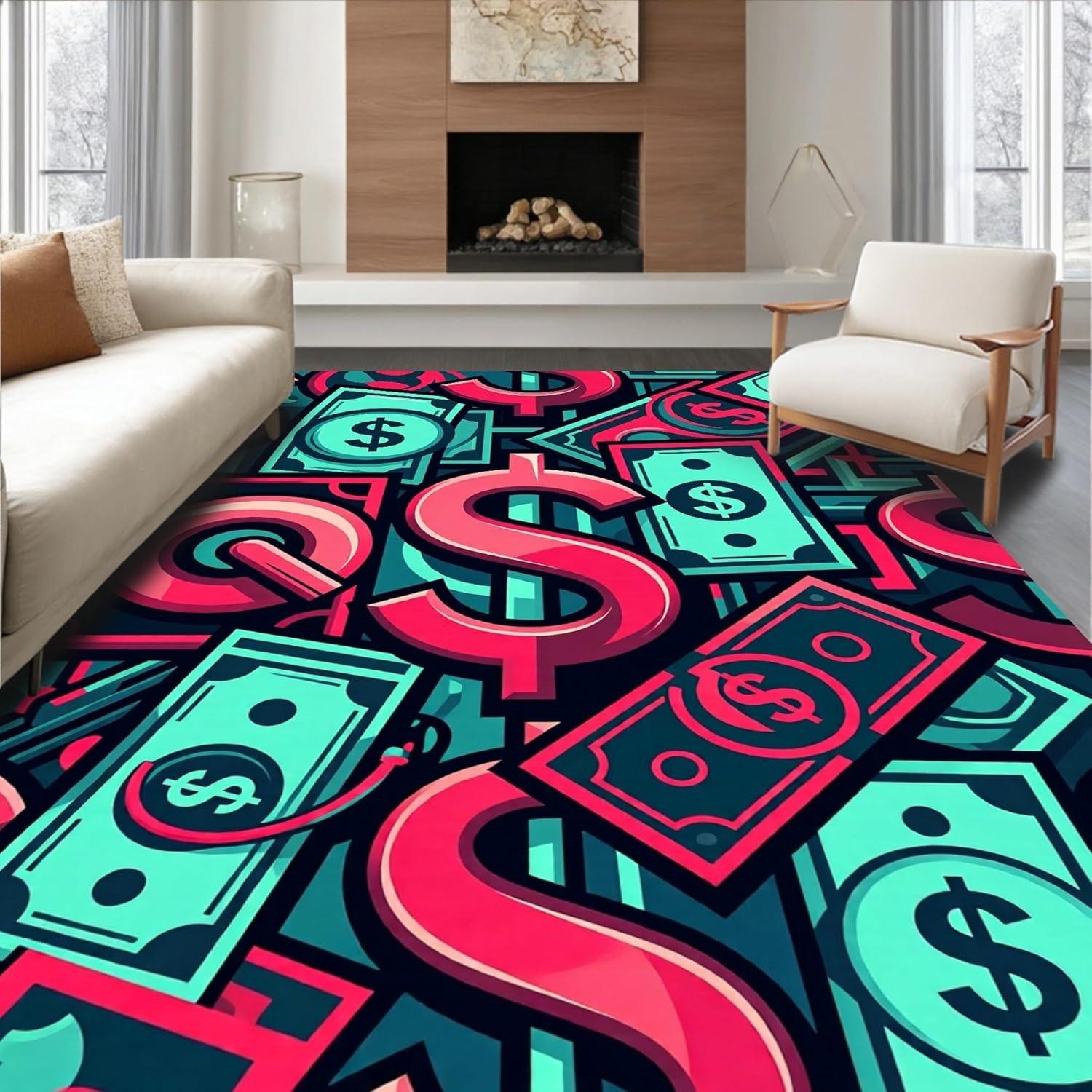 Vibrant Dollar Sign Cash Print Area Rug Soft Non-Slip Floor Carpet Bold Money Themed Decor Mat for Living Room Bedroom Game Room 40X60CM
Vibrant Dollar Sign Cash Print Area Rug Soft Non-Slip Floor Carpet Bold Money Themed Decor Mat for Living Room Bedroom Game Room 40X60CM