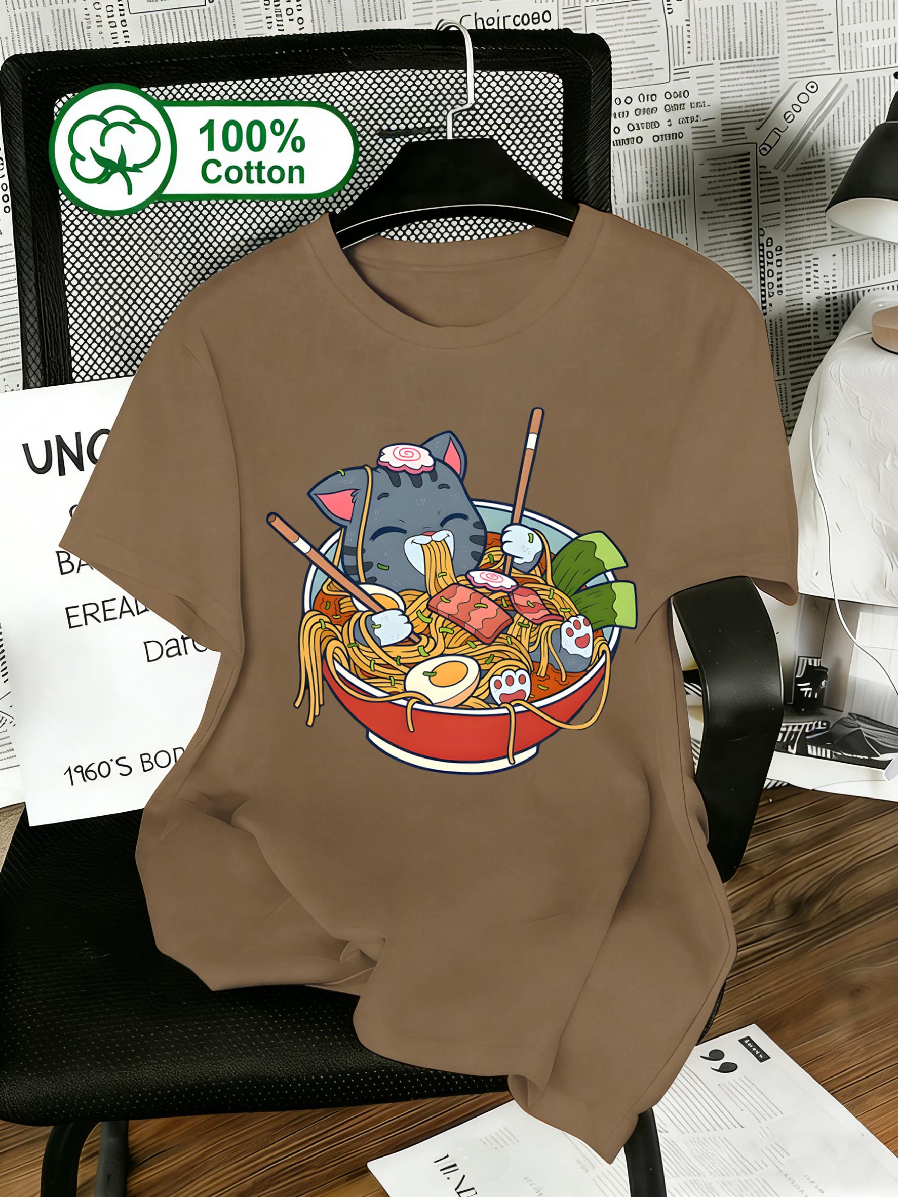 A Cat That Likes To Eat Noodles Unisex T-Shirt Summer Casual Top All-Match O-Neck Clothing Loose Fashion Unisex Retro Streetwear S
A Cat That Likes To Eat Noodles Unisex T-Shirt Summer Casual Top All-Match O-Neck Clothing Loose Fashion Unisex Retro Streetwear S