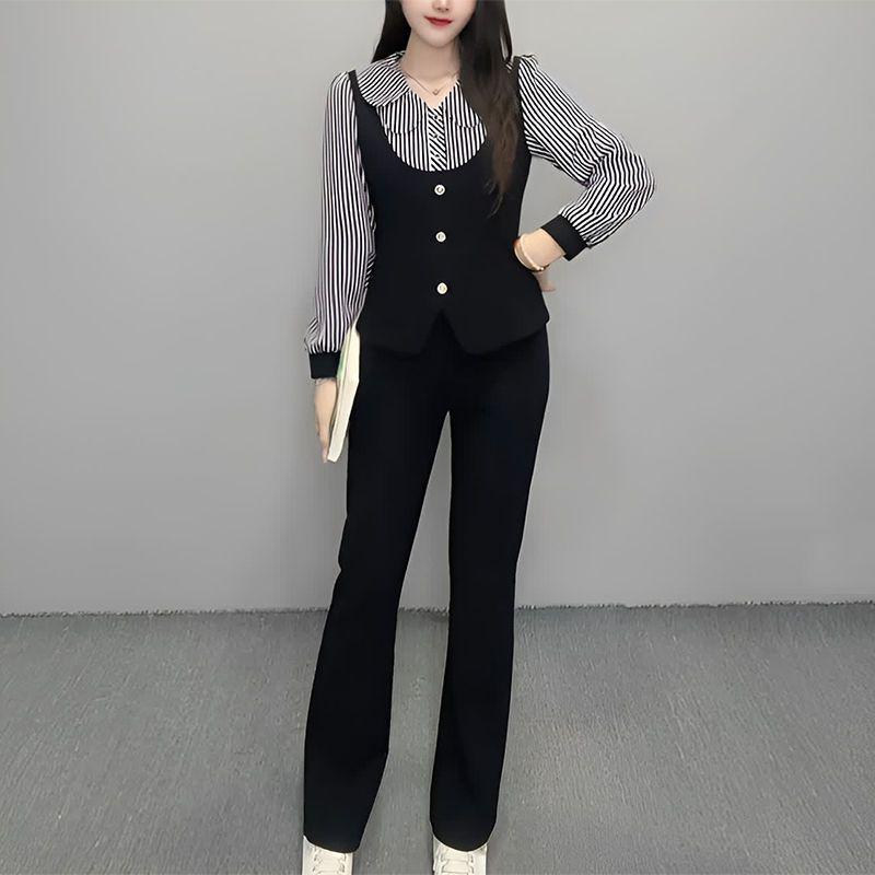 2025 Spring Fashion Slimming Striped Two-Piece Set: Tummy-Concealing Long-Sleeve Top and Casual Pants M (85-100 lbs)
2025 Spring Fashion Slimming Striped Two-Piece Set: Tummy-Concealing Long-Sleeve Top and Casual Pants M (85-100 lbs)