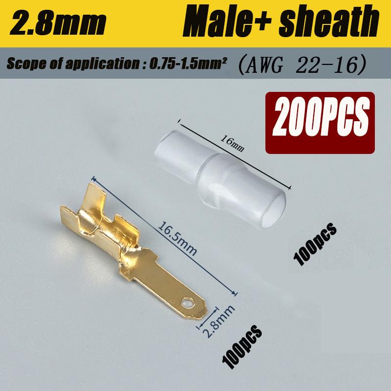 200 шт. Мідні гільзові обтискні клеми «мама» та «тато» для автомобільної акустичної кабельної клеми прапорцевого типу 2,8/ 4,8/ 6,3 мм з ізоляцією
200 шт. Мідні гільзові обтискні клеми «мама» та «тато» для автомобільної акустичної кабельної клеми прапорцевого типу 2,8/ 4,8/ 6,3 мм з ізоляцією