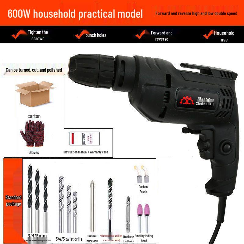 High-Power Multifunctional Electric Drill for Wall, Wood, and Metal with Pure Copper Motor - 220V Plug-in
High-Power Multifunctional Electric Drill for Wall, Wood, and Metal with Pure Copper Motor - 220V Plug-in