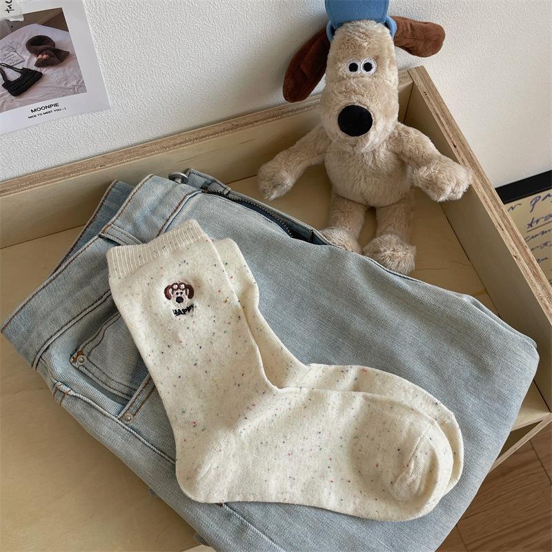Idea Yarn Embroidery Dog Cute Socks Versatile Cartoon Tube Socks Solid Color College Trendy Socks One size брудно-білий
Idea Yarn Embroidery Dog Cute Socks Versatile Cartoon Tube Socks Solid Color College Trendy Socks One size брудно-білий