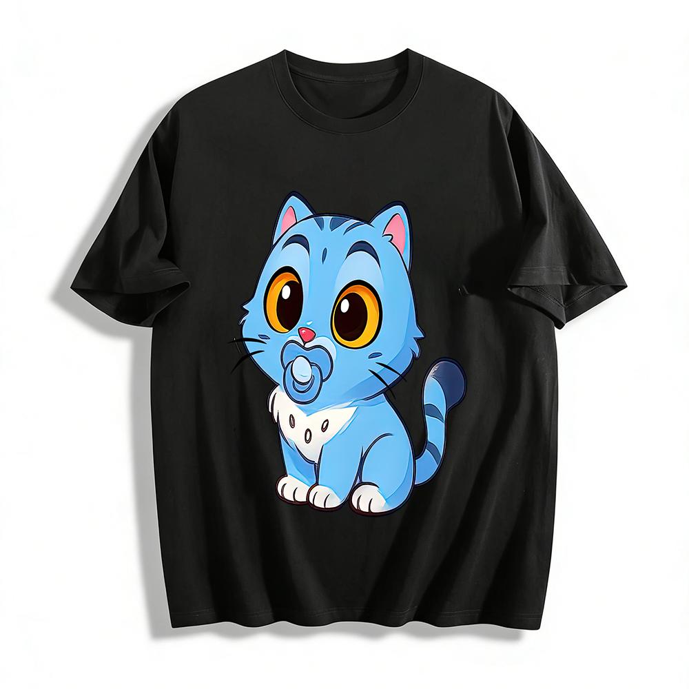 Cute Pacifier Blue Cat Print T-Shirt Unisex Casual Breathable Top for Adults Kids Daily Wear Pure cotton T-shirt 6XL
Cute Pacifier Blue Cat Print T-Shirt Unisex Casual Breathable Top for Adults Kids Daily Wear Pure cotton T-shirt 6XL