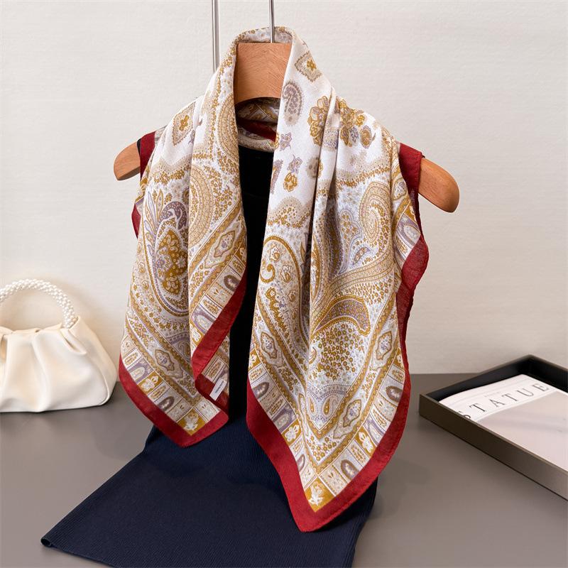 Luxury Paisley Print Female Neck Scarf Cotton Velvet Women Hair Scarves Foulard Head Band Shawls Wraps Neckerchief Bandana 68X68CM
Luxury Paisley Print Female Neck Scarf Cotton Velvet Women Hair Scarves Foulard Head Band Shawls Wraps Neckerchief Bandana 68X68CM