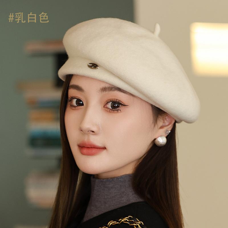 New women s beret autumn and winter woolen beveled brim versatile big head circumference modified face shape showing face small beret слонова кістка
New women s beret autumn and winter woolen beveled brim versatile big head circumference modified face shape showing face small beret слонова кістка