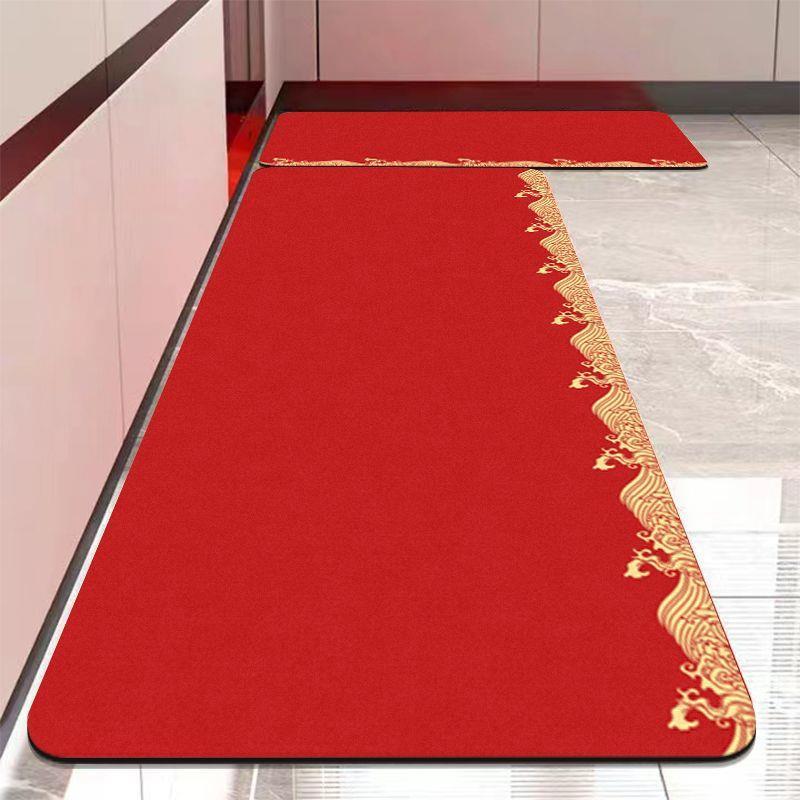 New Chinese-Style Red Kitchen Floor Mat, Non-Slip And Wear-Resistant Water-Absorbing Oil-Absorbing Floor Mat, Easy-To-Take-Care Diatom Mud Floor Mat F 50*80cm
New Chinese-Style Red Kitchen Floor Mat, Non-Slip And Wear-Resistant Water-Absorbing Oil-Absorbing Floor Mat, Easy-To-Take-Care Diatom Mud Floor Mat F 50*80cm