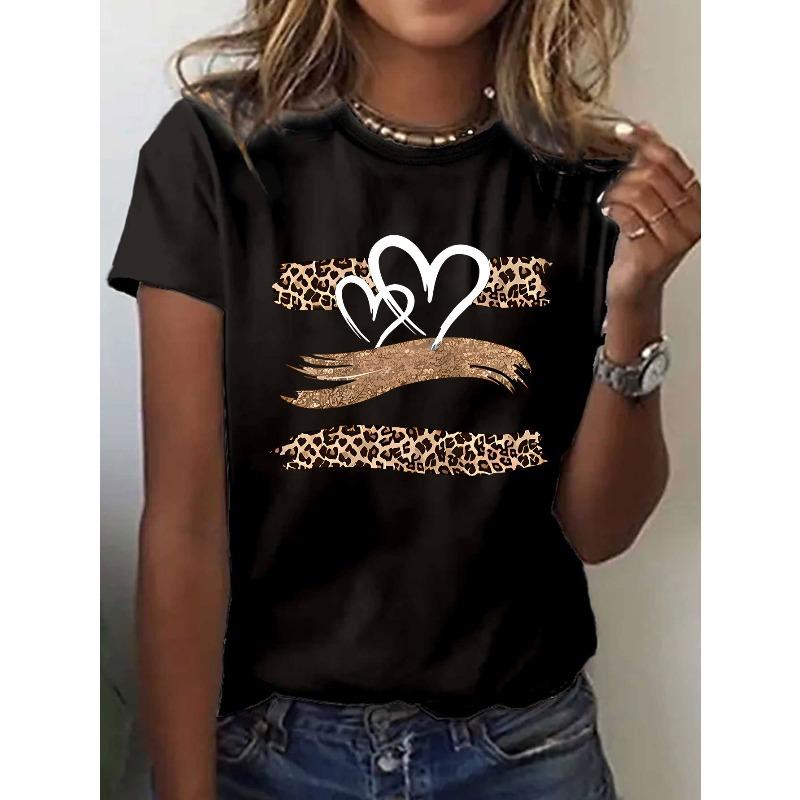 Womens Cartoon Color Heart Printed T Shirt Round Neck Short Sleeve Spring Summer Casual Top 4XL чорний
Womens Cartoon Color Heart Printed T Shirt Round Neck Short Sleeve Spring Summer Casual Top 4XL чорний