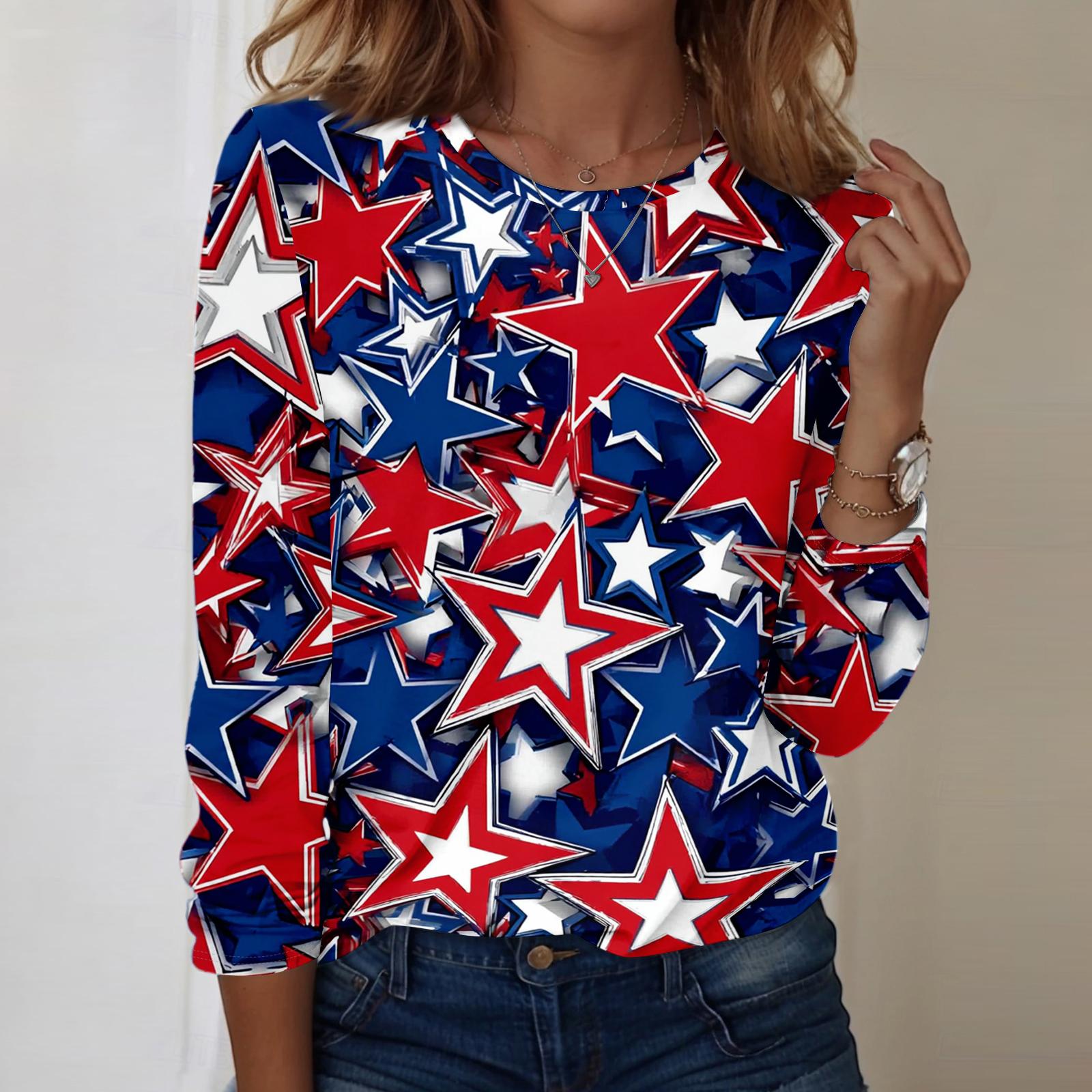 Women s Fashionable Casual Long-Sleeved Independence Day Print Neck Top XL білий
Women s Fashionable Casual Long-Sleeved Independence Day Print Neck Top XL білий
