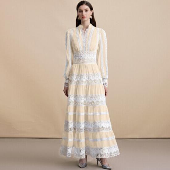 Сукні для жінок Мода Довгий рукав Стійка комір Жіноча сукня Ажурна А-СИЛУЕТНА сукня Жіночі сукні XXL бежевий
Сукні для жінок Мода Довгий рукав Стійка комір Жіноча сукня Ажурна А-СИЛУЕТНА сукня Жіночі сукні XXL бежевий