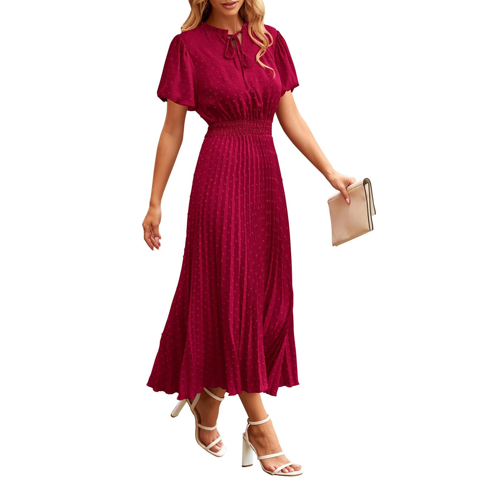 Women s Summer Fashion Loose V-Neck Short Sleeve Tie Solid Color Dresses XL винний
Women s Summer Fashion Loose V-Neck Short Sleeve Tie Solid Color Dresses XL винний