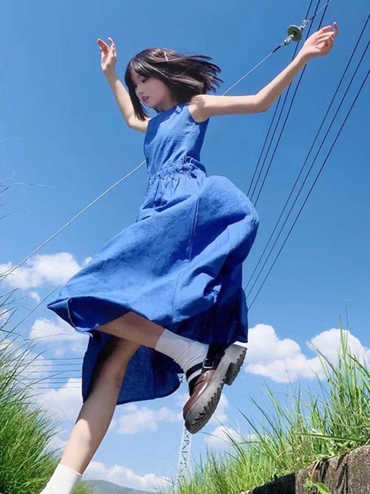 French small sleeveless blue dress children s summer new seaside vacation beach vest long dress XL синій
French small sleeveless blue dress children s summer new seaside vacation beach vest long dress XL синій