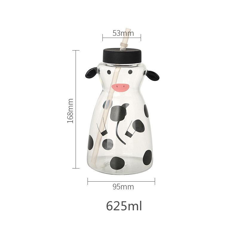 Cartoon Animal Lucky Cat Cow Rabbit Straw Cup Heat-Resistant Glass Tumber Ice Coffee Cup With Lid And Straw Clear Cute Bottle 460-625ml
Cartoon Animal Lucky Cat Cow Rabbit Straw Cup Heat-Resistant Glass Tumber Ice Coffee Cup With Lid And Straw Clear Cute Bottle 460-625ml