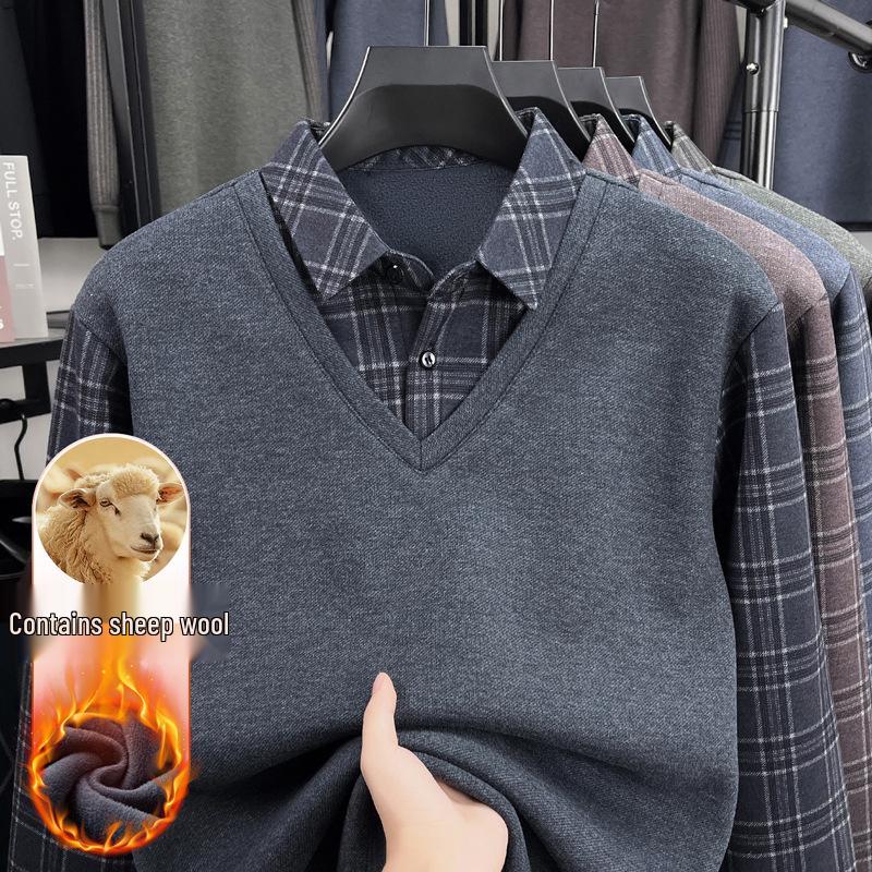 Men s Wool Knitwear, Autumn/Winter Plush Shirt with Dad Collar, Warm Base Layer M темно-сірий
Men s Wool Knitwear, Autumn/Winter Plush Shirt with Dad Collar, Warm Base Layer M темно-сірий
