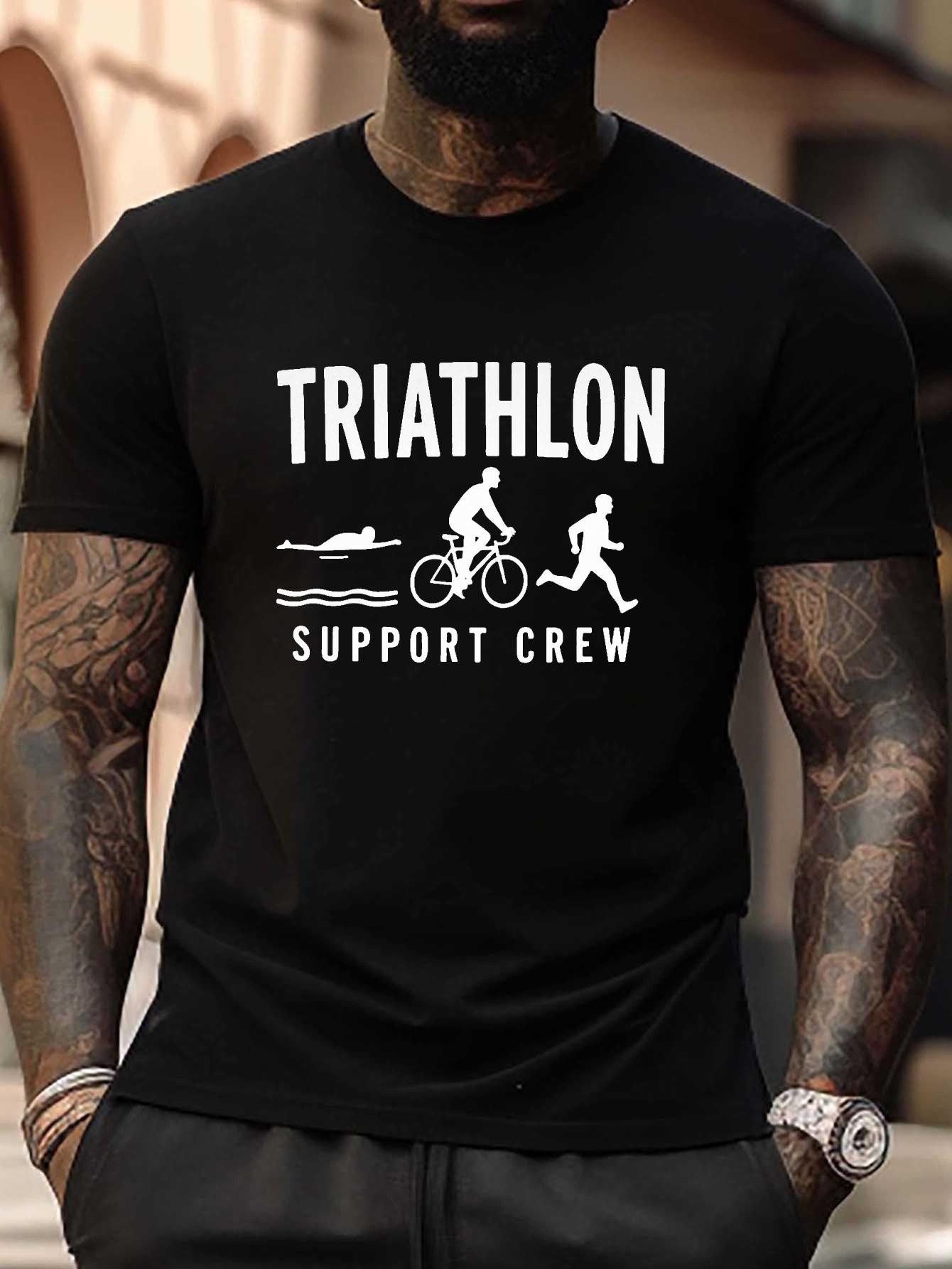 Plus Size Triathlon Support Crew Graphic T-shirt - Black Casual Tee with Swimmer S
Plus Size Triathlon Support Crew Graphic T-shirt - Black Casual Tee with Swimmer S