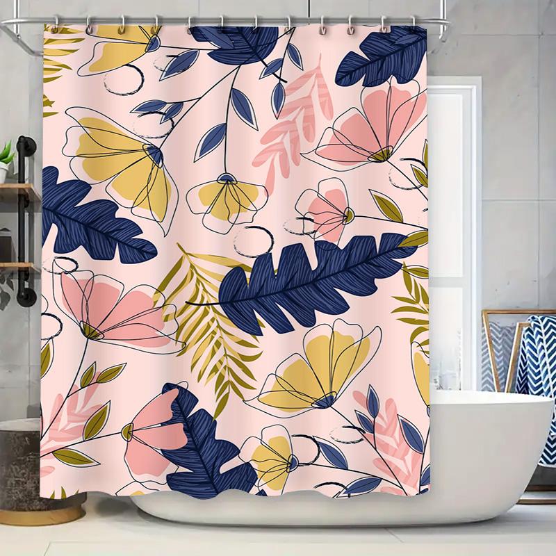 Charming Floral Harmony: Pink, Blue, And Yellow Botanical Pattern Shower Curtain For A Fresh And Natural Bathroom Dcor W60H190(CM)-1 Pcs
Charming Floral Harmony: Pink, Blue, And Yellow Botanical Pattern Shower Curtain For A Fresh And Natural Bathroom Dcor W60H190(CM)-1 Pcs